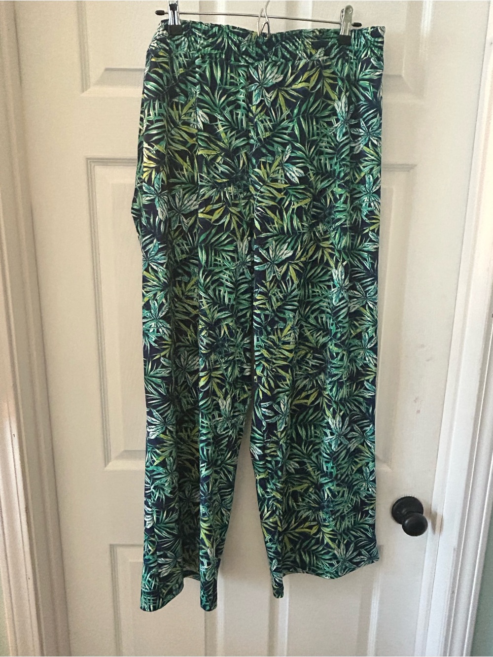 Messini women’s Green Leaf Print Wide-Leg Pants size 2x